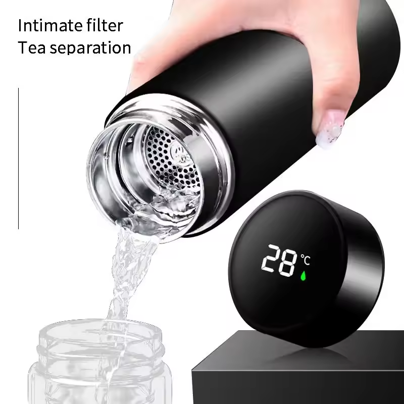 🌡️ Temperature Display Thermos Bottle 💧 | 500ML Stainless Steel Smart Flask 🔥❄️ LED Touch Display
