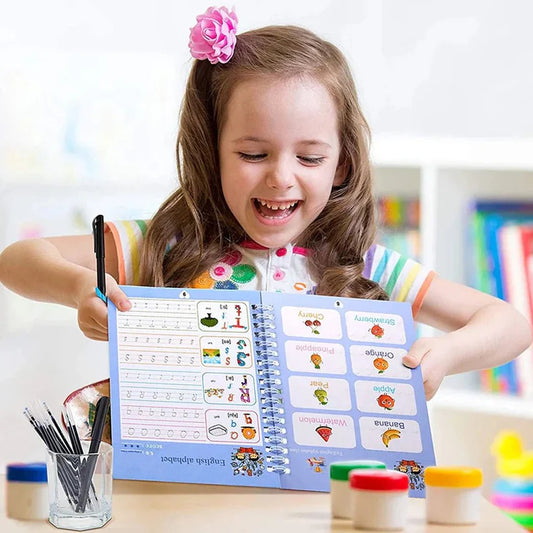 Sank Magic Calligraphy Book Set – Pack of 4 Reusable Writing Books for Kids